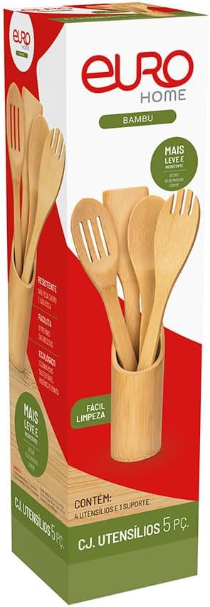 CONJUNTO DE UTENSILIOS 5 PECAS DE BAMBU